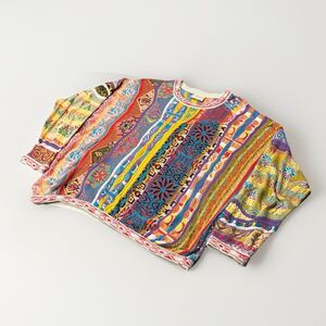 1 OF 1 VTG 80s 90s XL COOGI Knit Mercerized Cotton SWEATER Biggie Smalls Hip Hop